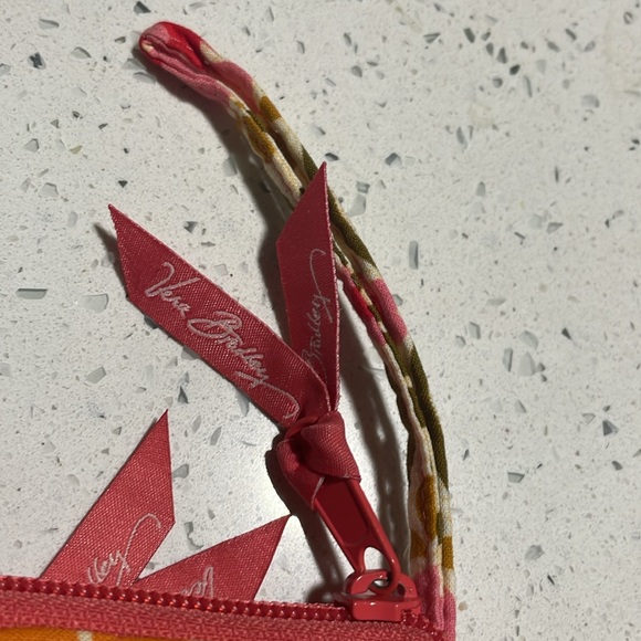 Like New Vera Bradley wristlet wallet~ org, pink, olive grn, gold, cream floral - Picture 2 of 10